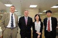 From left: Professor Jan Kiely, Professor Angus Burnett, Professor Evelyn Chan and Professor Kenneth Young (College Master) (29 April 2011)
